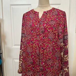 Belle by Kim Gravel Floral Blouse - Pink and Yellow